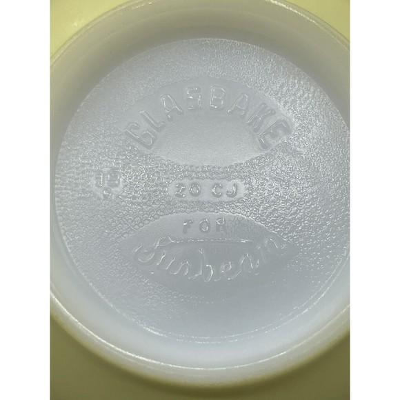 Vintage Glasbake Yellow Milk Glass Mixing Bowl  20CJ for Sunbeam Mixer E… - Picture 3 of 7